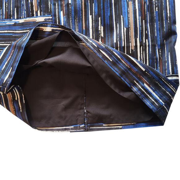 NWT Ann Taylor Skirt knee length paint brush abstract geometric blue black Sz 10 - Picture 5 of 13